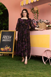 Julia - Elegant Black floral Maxi Dress