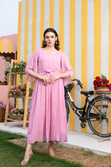 Pèrnia - Cute pink floral maxi dress