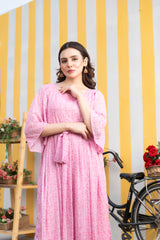 Pèrnia - Cute pink floral maxi dress