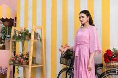 Pèrnia - Cute pink floral maxi dress