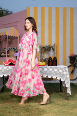 Reena - Pink Floral maxi dress