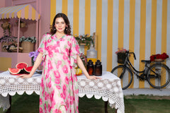 Reena - Pink Floral maxi dress